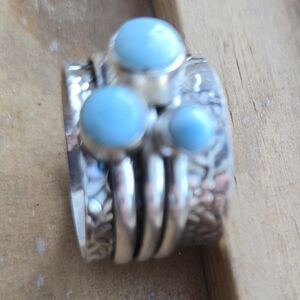 LARIMAR and Silver Ring Size 9